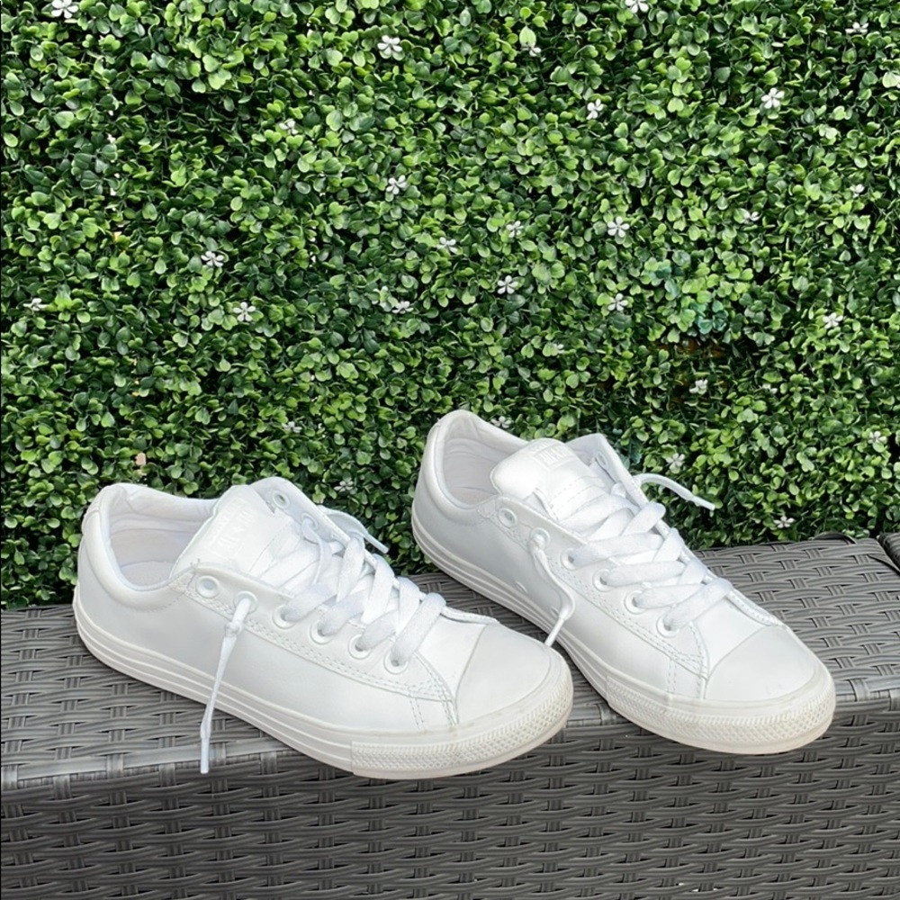 Converse white leather sneakers